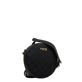 Gucci-Gucci GG Canvas Round Shoulder Bag-Black