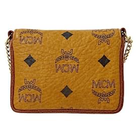 MCM-Bolsa de Ombro MCM Feminina-Marrom,Camelo