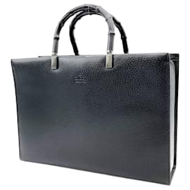 Gucci-Gucci Bamboo Tote Bag-Black