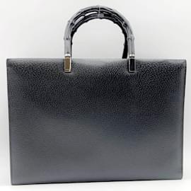 Gucci-Gucci Bamboo Tote Bag-Black