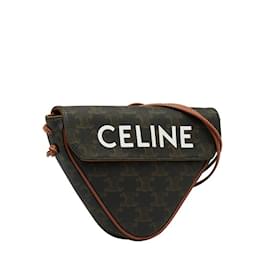 Céline-Sac à épaule Celine Triomphe-Marron