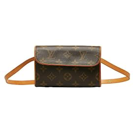 Louis Vuitton-Louis Vuitton Monogram Pochette Florentine XS Schultertasche-Braun,Monogramm