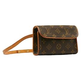 Louis Vuitton-Louis Vuitton Monogram Pochette Florentine XS Schultertasche-Braun,Monogramm