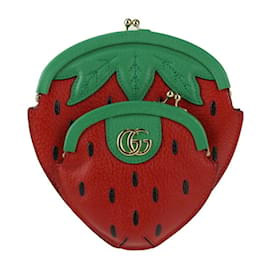 Gucci-Gucci Strawberry-Shaped Pochette Shoulder Bag-Red,Green