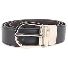 Alfred Dunhill-Dunhill Reversible Leather Belt-Dark brown,Navy blue