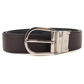 Alfred Dunhill-Dunhill Reversible Leather Belt-Dark brown,Navy blue