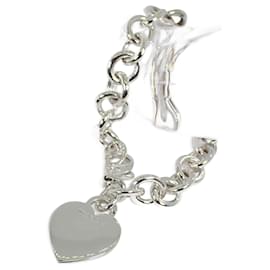 Tiffany & Co-Pulseira charm de coração com tag Tiffany 925-Prata