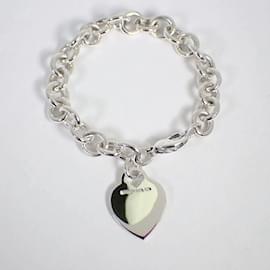 Tiffany & Co-Tiffany 925 Heart Tag Charm Bracelet-Silvery