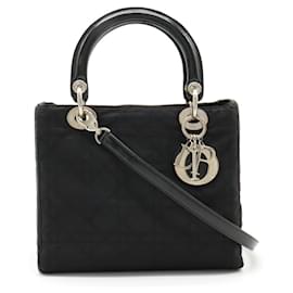 Christian Dior-Christian Dior Lady Cannage Handbag-Black