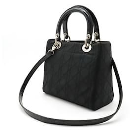 Christian Dior-Christian Dior Lady Cannage Handbag-Black