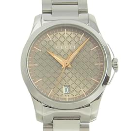 Gucci-Relógio de quartzo feminino Gucci G-Timeless Date-Prata