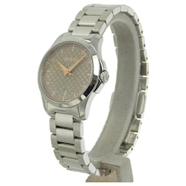 Gucci-Relógio de quartzo feminino Gucci G-Timeless Date-Prata