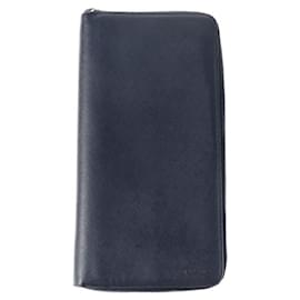 Prada-Prada Saffiano Bi-Fold Geldbörse-Marineblau