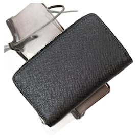 Louis Vuitton-Louis Vuitton Taiga Coin Purse-Black,Grey