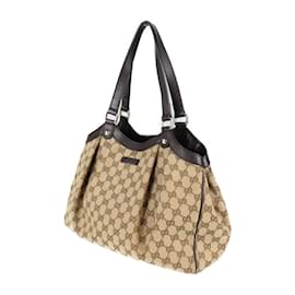 Gucci-Gucci GG Canvas Tragetasche-Braun