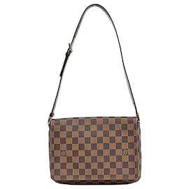 Louis Vuitton-Sac à épaule Damier Musette Tango de Louis Vuitton-Marron,Damier ebène