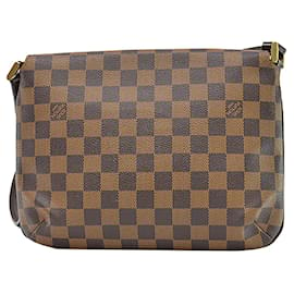 Louis Vuitton-Sac à épaule Damier Musette Tango de Louis Vuitton-Marron,Damier ebène