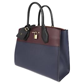 Louis Vuitton-Louis Vuitton City Steamer MM Handbag-Black,Dark red