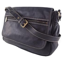 Céline-Bolso de hombro de piel de ternera negra Celine-Negro