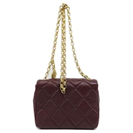 Chanel-Chanel Matelasse Lambskin Shoulder Bag-Dark red