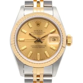 Rolex-Rolex Datejust Oyster Perpetual Uhr SS 69173 für Damen-Silber,Golden