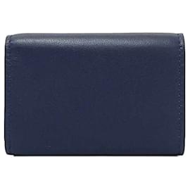 Valentino Garavani-Cartera trifold de cuero azul marino Valentino Garavani-Azul,Azul marino