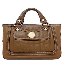 Céline-Bolsa de couro marrom Celine-Marrom