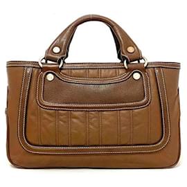 Céline-Bolsa de couro marrom Celine-Marrom