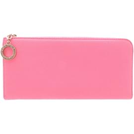 Bulgari-Bvlgari Pink Leather Long Wallet-Pink