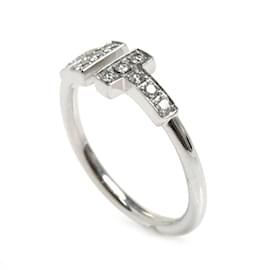 Tiffany & Co-Bague en diamant Tiffany K18WG en or blanc T Wire-Doré