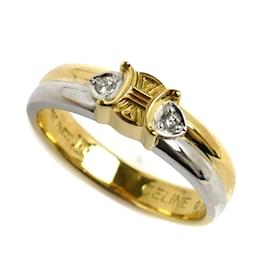 Céline-Celine K18YG Yellow Gold and Platinum Macadam Ring-Other