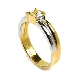 Céline-Celine K18YG Yellow Gold and Platinum Macadam Ring-Other