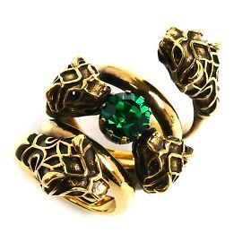 GUCCI Tiger Head Double Wrap Ring Golden