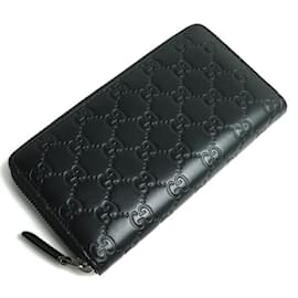 Gucci-Gucci Guccissima Signature Zip Around Wallet-Black