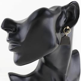 Hermès-Hermes Amulet Buffalo Horn and Gold Plated Earrings-Brown