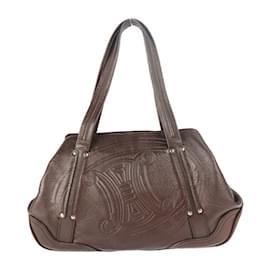 Céline-Bolsa de couro marrom Celine-Marrom