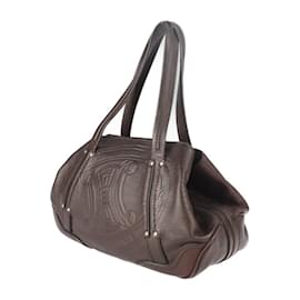 Céline-Bolsa de couro marrom Celine-Marrom