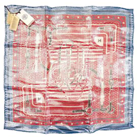 Hermès-Écharpe de coaching Bandana Disco Carré 55 Hermes-Rouge,Bleu