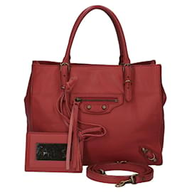 Balenciaga-Balenciaga Damen Lederhandtasche-Rot