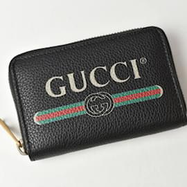 Gucci-Porte-monnaie en cuir de veau Gucci-Noir