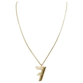 Louis Vuitton-Louis Vuitton Gold Metal Necklace-Golden