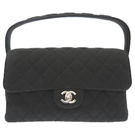 Chanel-Bolsa de mão Chanel Double Face Matelassê em Jersey-Preto