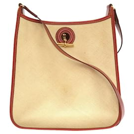 Hermès-Sac à épaule en paille Hermes Vespa PM-Marron,Beige