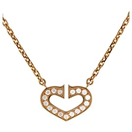 Cartier-Cartier 18K Gold Diamond Heart Necklace-Other