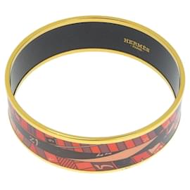 Hermès-Hermes HERMES Email GM Bangle Bracelet-Black,Red,Golden