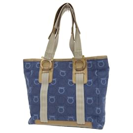 Salvatore Ferragamo-Bolsa Gancini da Salvatore Ferragamo-Azul,Dourado