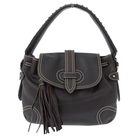 Bally-Bolso de hombro de cuero marrón Bally-Castaño