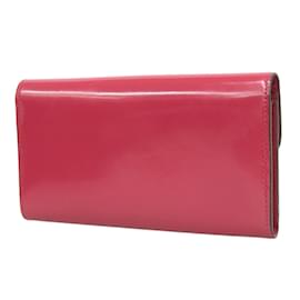 Gucci-Carteira longa de couro envernizado rosa Gucci-Rosa