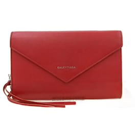 Balenciaga-Balenciaga Red Leather Long Wallet-Red