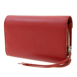 Balenciaga-Balenciaga Red Leather Long Wallet-Red